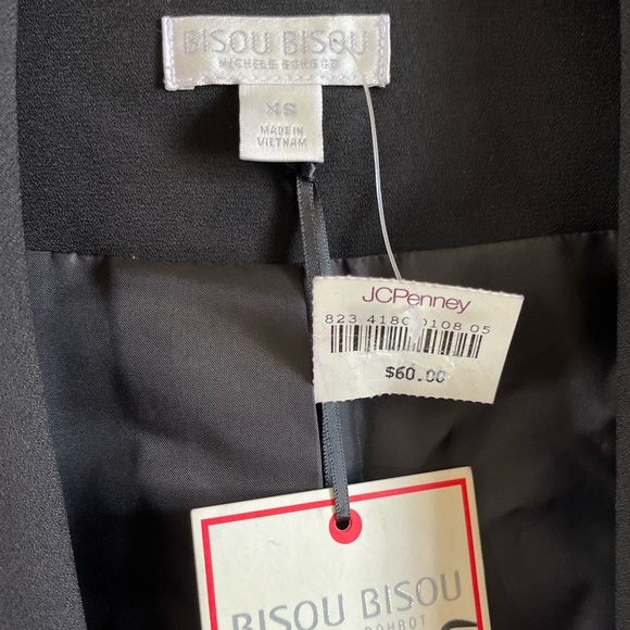 NWT  Bisou Bisou black “torera” style open blazer - Picture 7 of 8